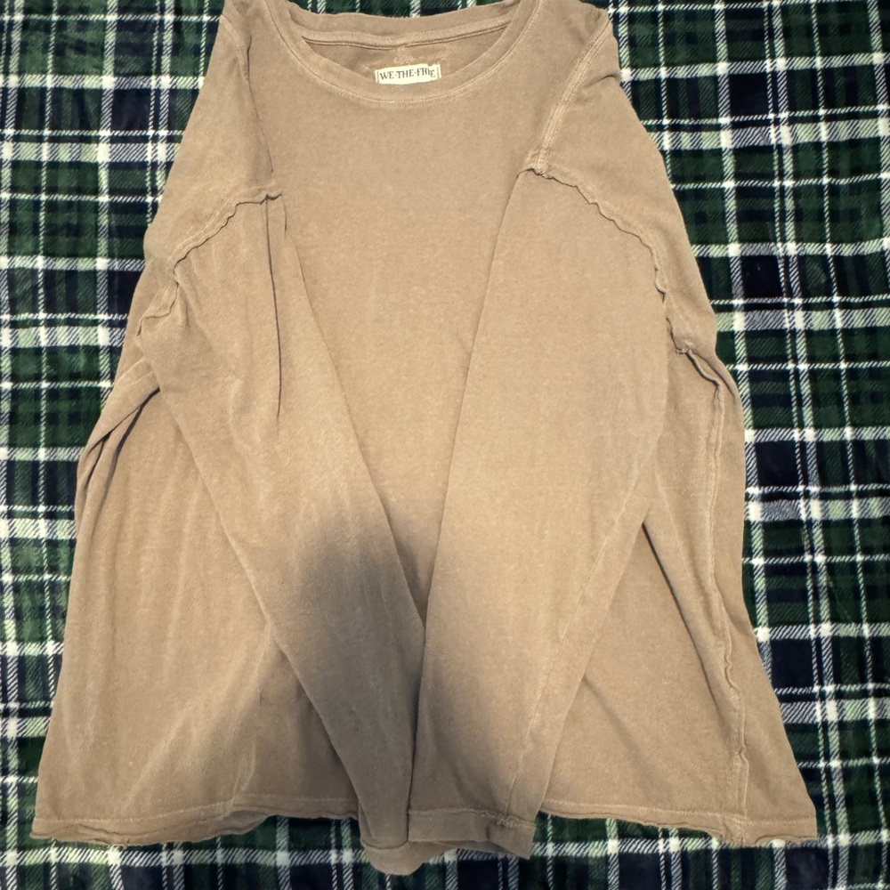 Free People We The Free Taupe Long Sleeve Top
